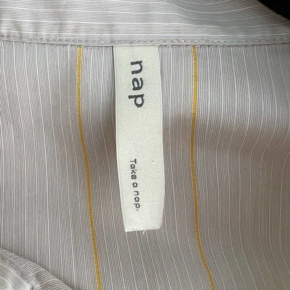 Nap Recliner Classic PJ Shirt Pajama in Stripe Yellow Tan Size Medium - Picture 8 of 10